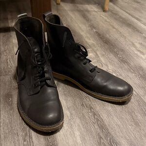 Clarks Black Leather Men's Boots